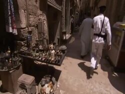 POV walking through arab street market, Khan Al-Khalili Bazaar, Egypt (sound available) Stock Footage