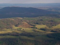 WS AERIAL View of Pisgah National Forest with mountain/ North Carolina, United States Stock Footage