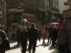 WS Pedestrians walking on busy street / Istanbul,Turkey Stock Footage