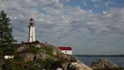 Time lapse view of sunlight and shadows on lighthouse Stock Footage