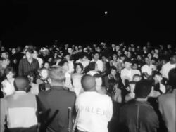 Crowds gather the night before the March on Washington Stock Footage