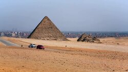 Great Pyramids of Giza Cairo Egypt Stock Footage