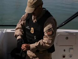 U.S. Customs And Border Protection Secures Tex-Mex Border From Land and Sea Stock Footage