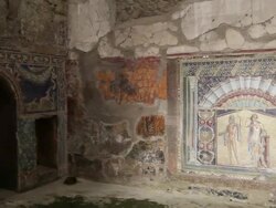 House of Neptune and Amphitrite, Indoor Garden, Herculaneum, Italy Stock Footage