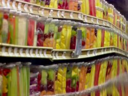 MS Shot of vegetable stand / Los Angeles, California, United States Stock Footage
