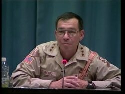 Protest interrupts coalition commander's presser News Clip