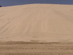 WS TU Shot of People on Quad bike roaming around on beach / Doha, Qatar  Stock Footage