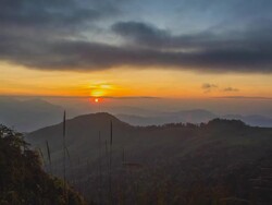 Sunset in the mountains landscape Stock Footage