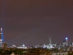 WS T/L Shard opening ceremony laser light show London including St Paul's Cathedral / London, United Kingdom Stock Footage