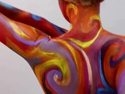 Painted bright young woman Stock Footage