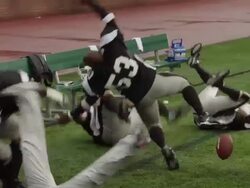 CU, MS, American football coach and players cheering on sidelines, Staten Island, New York, USA Stock Footage