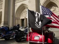 Bikes Are Blessed In Washington Ahead Of Annual Rolling Thunder Bike Procession Stock Footage