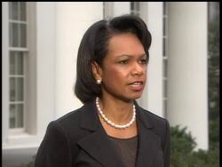 Secretary of State Condoleezza Rice accused the militant Hamas organization of holding the people of Gaza hostage Friday and said the United States continues to seek a 'durable and sustainable' cease-fire News Clip