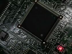 CU Computer circuit board with lights / Shibuya, Tokyo, Japan Stock Footage