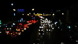 Bokeh Light of Traffic Stock Footage
