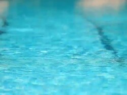 Swimming pool blue water Stock Footage