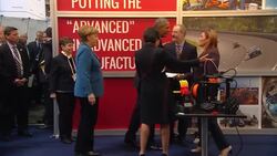 Obama and Merkel tour technology fair Instructional Video