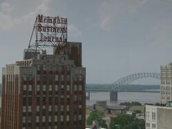 MS Shot of Memphis skyline / Memphis, Tennessee, United States Stock Footage