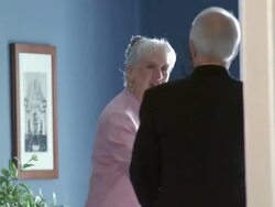 MS Senior woman shaking hands with senior man / Port Gamble, Washington State, USA Stock Footage