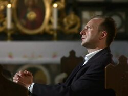 HD DOLLY: Worshipper In Contemplation Stock Footage