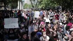 CLEAN : Turkish demonstrators protest in front News Clip