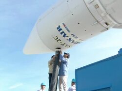 MS ZI Naro Korean Space Rocket / Goheunggun, Jeollanam-do, South Korea  Stock Footage