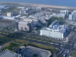 Aerial Matam business and hi-tech park Haifa, Israel Stock Footage