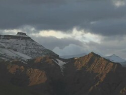 Pan left reveal Mount Kailash with dense clouds Lhasa Tibet China Stock Footage