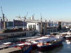 WS View of shipyard / Hamburg, Hamburg, Germany Stock Footage