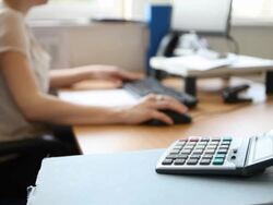 Financial office scene Stock Footage