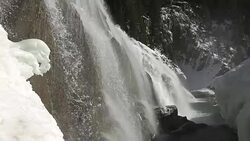 Winter Waterfall (side view) Stock Footage