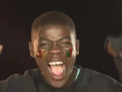 Cameroon football / soccer sports fan - HD &amp; PAL Stock Footage