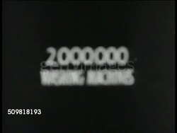 1944: INSERT: BACK ORDERS OF HOME PRODUCTS: (INTO FOCUS) '1,600,000 Stoves, 2,000,000 Washing Machines, 2,500,000 Radios, 2,600,000 Refrigerators' Instructional Video