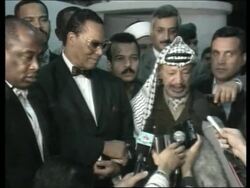 Gaza - Farrakhan addresses press conference News Clip