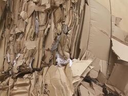 Pile of Cardboard Waste TILT UP Stock Footage