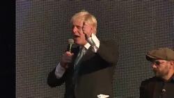 Olympic torch at Hyde Park for torch relay concert, Johnson on Romney News Clip