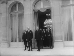 French President Charles de Gaulle meets with German Chancellor Kurt Kiesinger in Paris Stock Footage