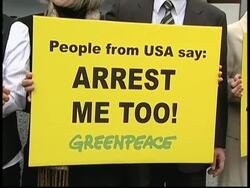 Small protest against arrest of two anti-whaling activists News Clip