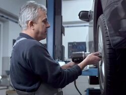 Mechanic Changing The Tire Stock Footage