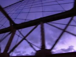 Cables support a suspension bridge. Stock Footage