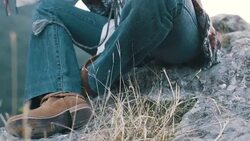 Meditation on the mountain Stock Footage