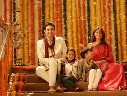 Portrait of a family celebrating diwali festival Stock Footage