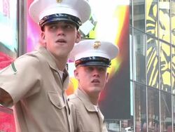 Sailors in Times Square NYC on Memorial Day Stock Footage