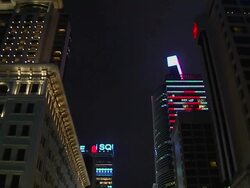 Tilt Down Shot Night City Hong Kong Kwangtung China Stock Footage