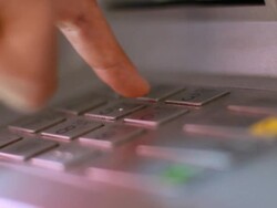 Keypad on an ATM Stock Footage