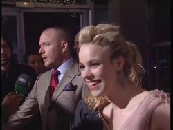 VOICED: Rachel McAdams and Mark Strong in the premiere of Sherlock Holmes Stock Footage