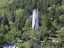 Dilijan, view of a national monument Stock Footage