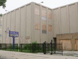 WS Abandoned elementary school Stock Footage