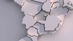 3D Brazil Map Animation With States Stock Footage