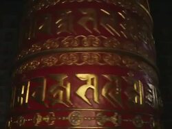 MS Spinning praying wheel / Kathmandu, Banke District, Nepal Stock Footage
